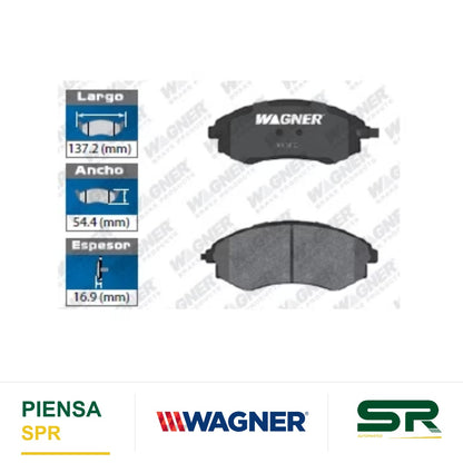 BALATA SEMIMETÁLICA DELANTERA HYUNDAI ELANTRA 1996-2001 / SONATA 1996-2002 / TIBURON 1997-2000 WAGNER