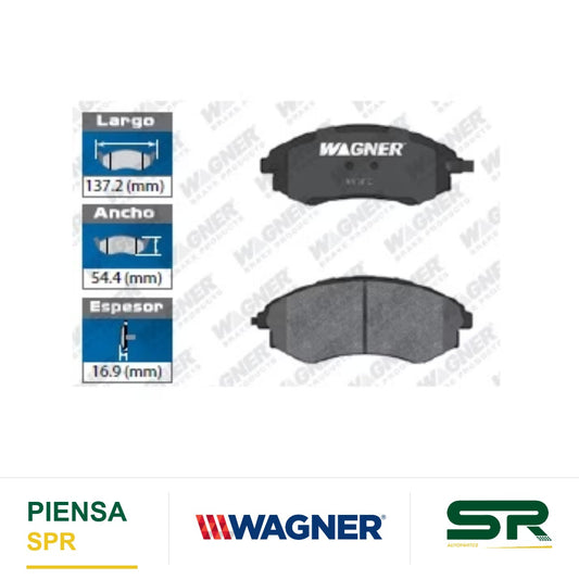 BALATA SEMIMETÁLICA DELANTERA HYUNDAI ELANTRA 1996-2001 / SONATA 1996-2002 / TIBURON 1997-2000 WAGNER