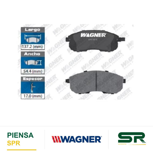 BALATA SEMIMETÁLICA DELANTERA NISSAN 350Z 05 / ALTIMA 1998-2001- MAXIMA 1989-1995 / SENTRA 2000-2005 WAGNER