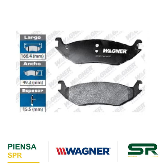 BALATA SEMIMETÁLICA TRASERA CHRYS ASPEN 2007-2009 / DODGE DURANGO 2004-2009 / RAM 1500 2004-2017 WAGNER