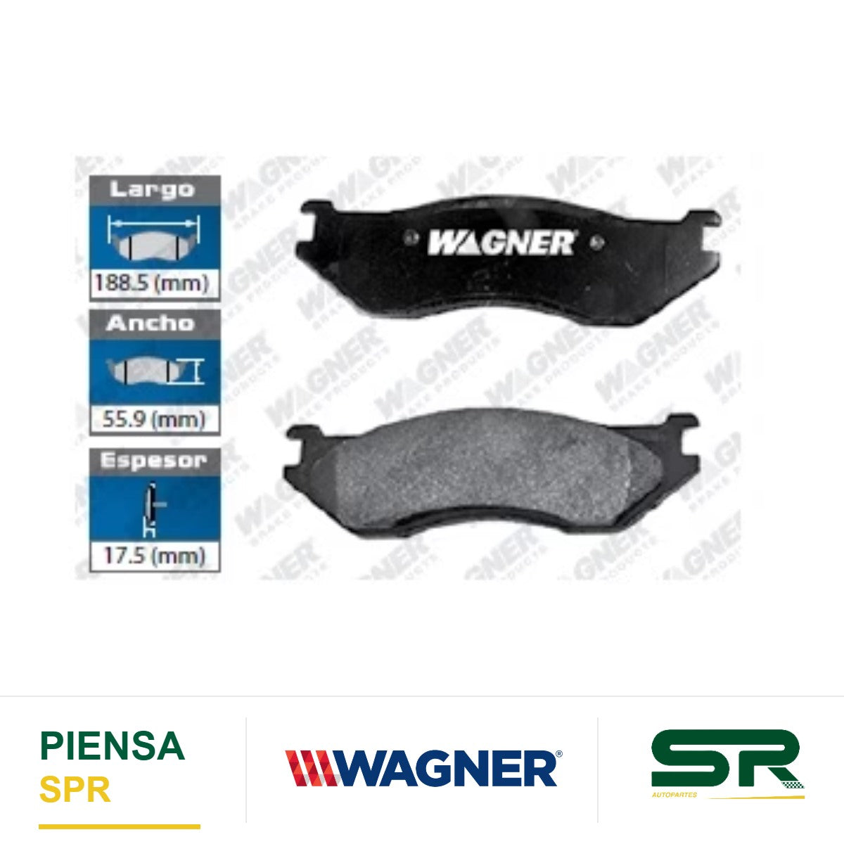 BALATA SEMIMETÁLICA DELANTERA DODGE DURANGO 2003-2006 / RAM 1500 2003-2005 / RAM 1500 VAN 2003 WAGNER