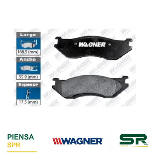 BALATA SEMIMETÁLICA DELANTERA DODGE DURANGO 2003-2006 / RAM 1500 2003-2005 / RAM 1500 VAN 03 WAGNER