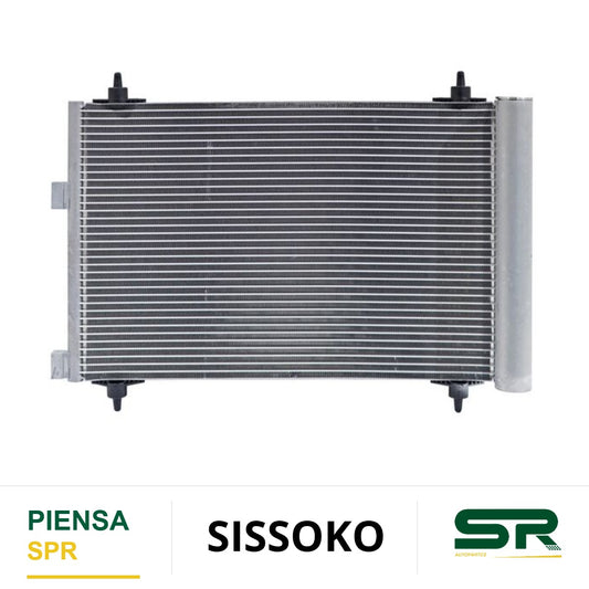 CONDENSADOR PEUGEOT PARTNER / 2006-2007 / G / DIESEL 21 AS 2011-2014 1.6 2.0 AUTOMÁTICO / ESTÁNDAR CON SECADOR ALUMINIO SOLDADO SISSOKO