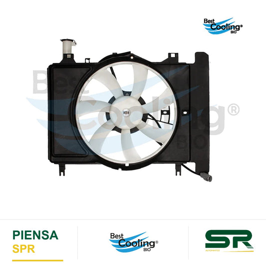 MOTOVENTILADOR TOYOTA YARIS 1.5L 2006-2016 TRANSMISION AUTOMATICA Y MANUAL CON DEPOSITO 2 PINES BEST COOLING