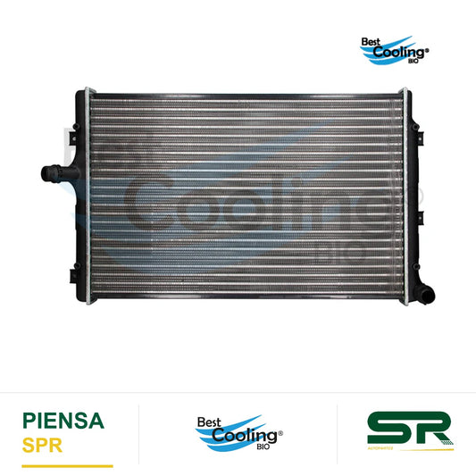 RADIADOR ANTICONGELANTE VOLKSWAGEN JETTA 4L 2.0 LTS 2006-2014 SEAT LEON 4L 2.0 LTS 2006 TRANSMISIÓN MANUAL 648X444MM 36014 BEST COOLING