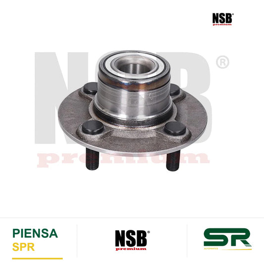 MAZA RUEDA TRASERA NISSAN TSURU III 1992-2017 SENTRA B14 1996-2000 CON BALERO BOLA SIN ABS 4 BIRLOS = 512025 NI0Y00 NSB