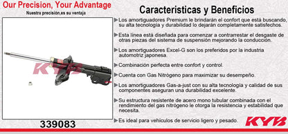 AMORTIGUADOR DELANTERO IZQUIERDO GAS EXCEL-G MITSUBISHI LANCER EXCLUSIVO PARA MODELOS GTS (2008-2010) KYB