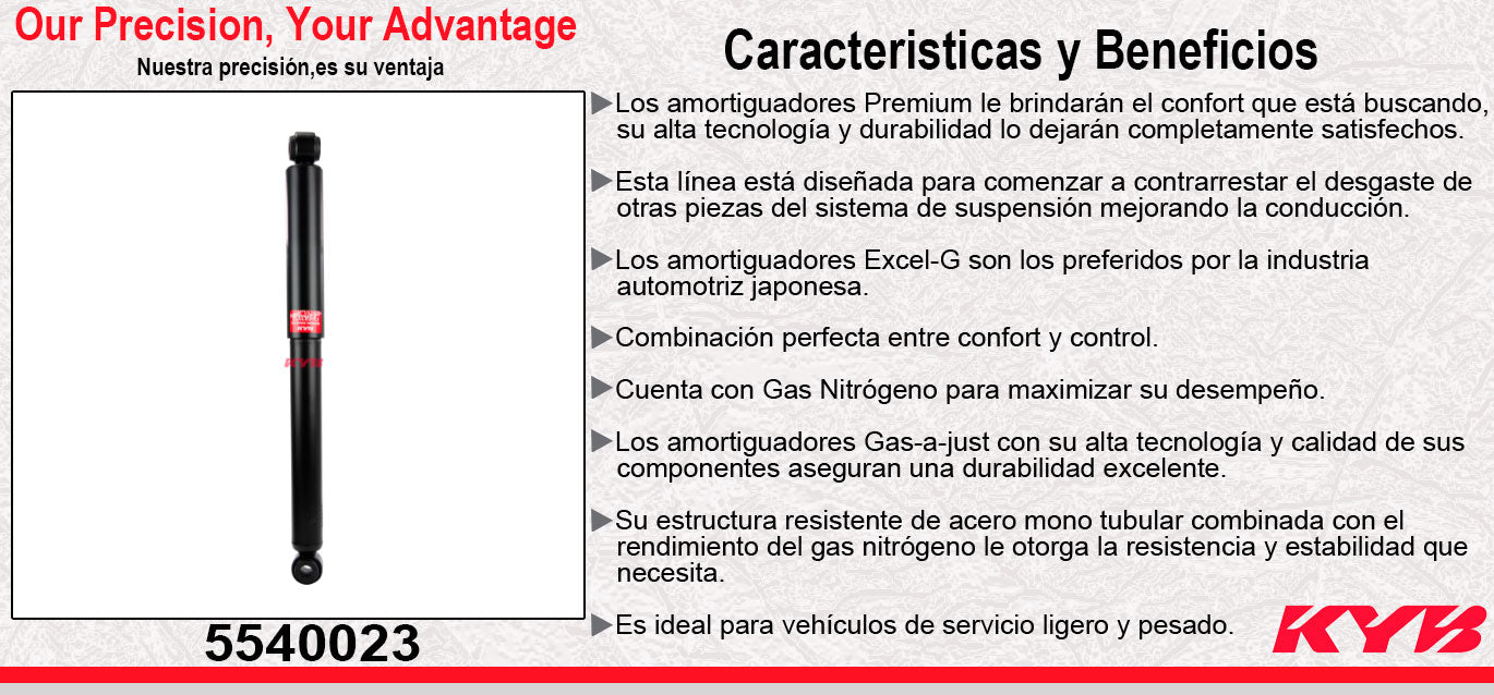 AMORTIGUADOR TRASERO GAS-A-JUST TOYOTA HILUX TODOS (2012-2015). KYB