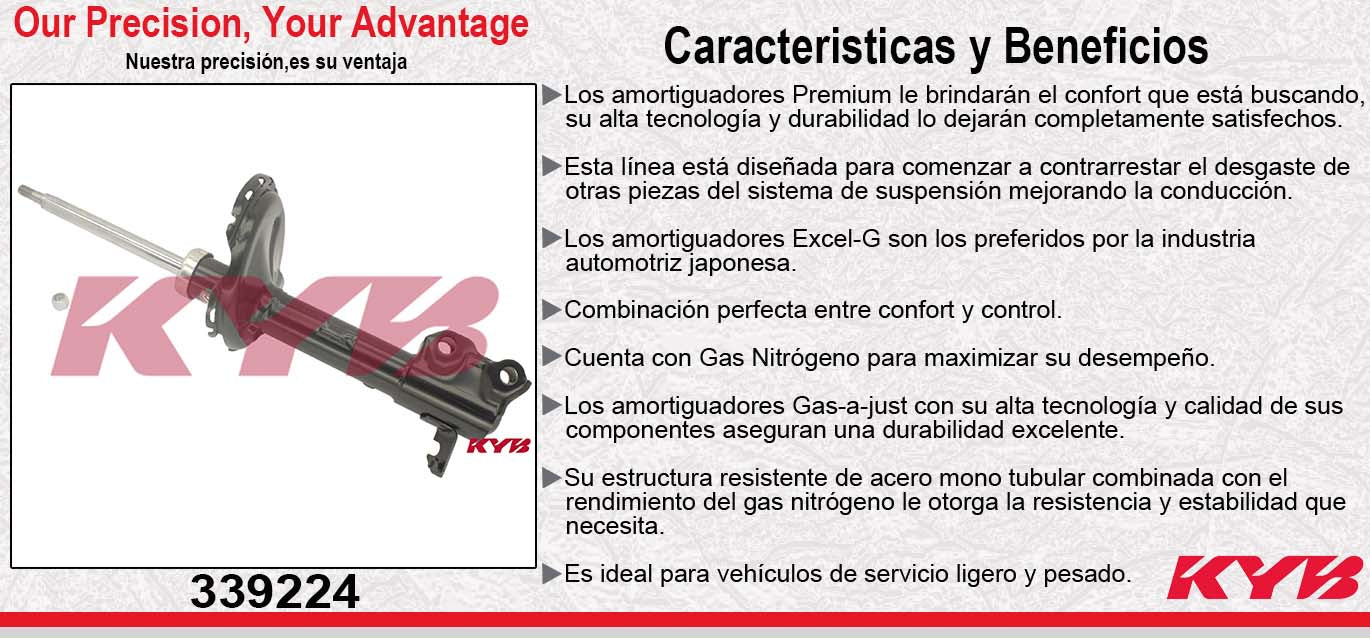 AMORTIGUADOR DELANTERO DERECHO GAS EXCEL-G SUBARU. OUTBACK AWD (2010-2012) KYB