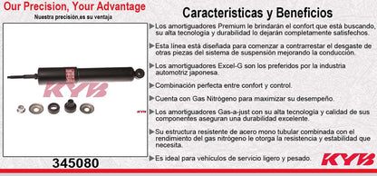 AMORTIGUADOR DELANTERO GAS EXCEL-G FORD. F-350 2WD (2006-2010) - E150 (2008-2014) - E250 (2008-2014) - E350 SUPER DUTY (2008-2014) - E450 SUPER DUTY (2008-2014) - F250 SUPER DUTY (2008-2014) - F350 SUPER DUTY (2008-2014) KYB