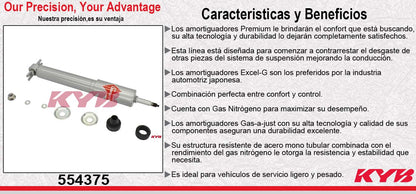 AMORTIGUADOR DELANTERO GAS-A-JUST DODGE RAM PICK UP 2500 [SOLO MODELOS 2WD EXC. SLT Y SPORT SLT] (2006-2008) KYB