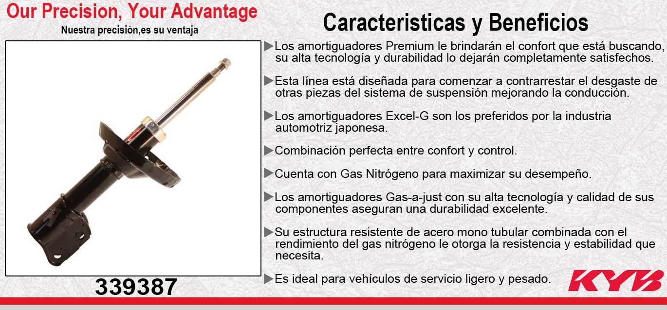 AMORTIGUADOR DELANTERO DERECHO GAS EXCEL-G SUBARU IMPREZA EXC. WRX STI (2013-2014). KYB