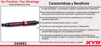 AMORTIGUADOR TRASERO GAS EXCEL-G CHEVROLET CHEVY PICK UP (1998-2005). KYB