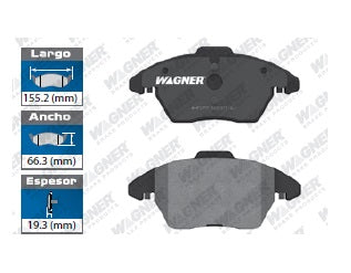 BALATA SEMIMETÁLICA DELANTERA AUDI A3 2006-2010 2012-2013 / A3 QUATTRO 2006-2010 / TT 09 / TT QUATTRO 2009-2010 / PEUGEOT 308 2009-2010 / VOLKSWAGEN BEETLE 07 2012-2016 / CC 09 12 / EOS 2007-2012 / GOLF 07 2010-2011 / GTI 2006-2010 / JETTA WAGNER