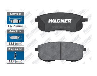 BALATA CERÁMICA DELANTERA INFINITI G35 2003-2005 / I35 2002-2004 / NISSAN ALTIMA 2002-2013 / CUBE 2009-2014 / JUKE 2011-2015 / MAXIMA 2000-2003 / SENTRA 2007-2019 / VERSA 2007-2012 / SUZUKI SX4 2007-2012 WAGNER