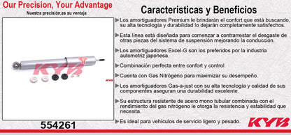 AMORTIGUADOR DELANTERO GAS-A-JUST FORD. F-250 [SOLO PARA MODELOS 4WD] (EXC. SUPER DUTY) TODOS (3/4 TON.) (1980-1986) FORD F-350 [SOLO PARA MODELOS 4WD] (EXC. SUPER DUTY) (1TON. SUSP. INDIVIDUAL AL FRENTE) (1980-1985) KYB