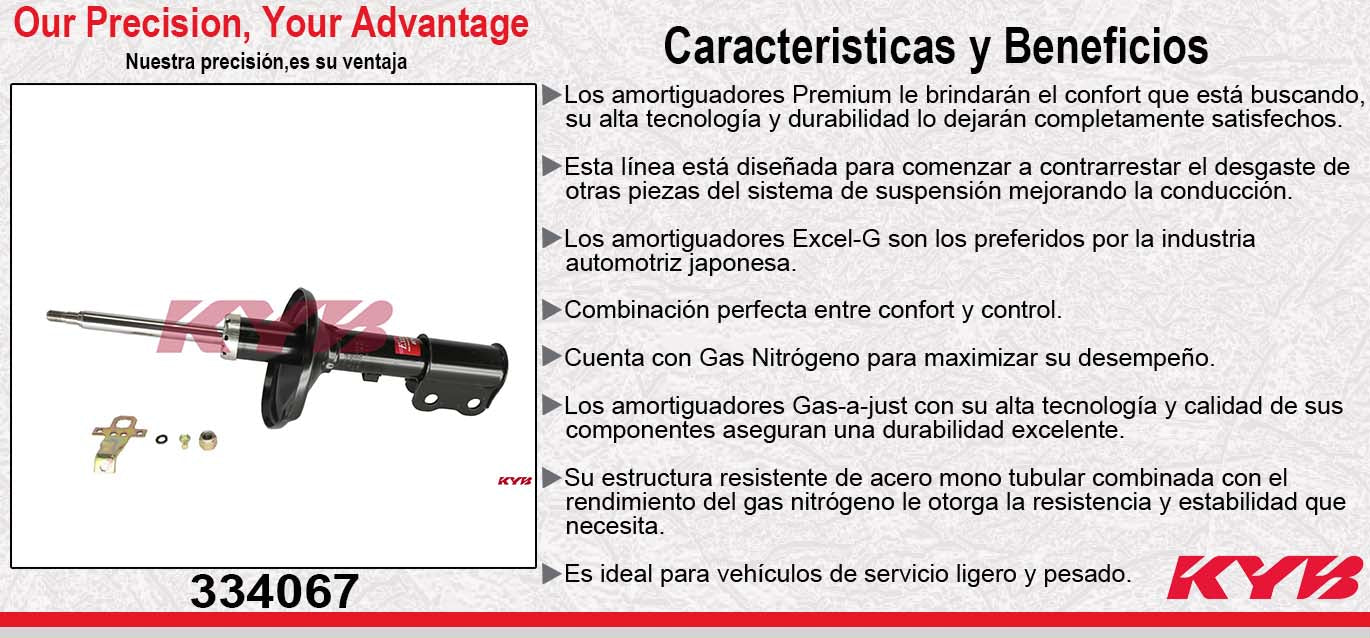 AMORTIGUADOR DELANTERO GAS EXCEL-G TOYOTA CAMRY 1987-1991 - LEXUS. ES250 1990-1991. KYB