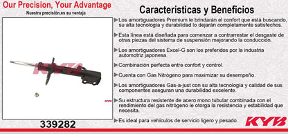AMORTIGUADOR DELANTERO IZQUIERDO GAS EXCEL-G TOYOTA HIGHLANDER (2010-2013) - LEXUS RX350 (2010-2015) - LEXUS RX450H (2010-2015) KYB