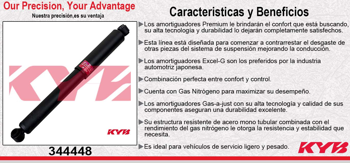 AMORTIGUADOR TRASERO GAS EXCEL-G TOYOTA TACOMA 2WD EXTENDED CAB EXC PRE-RUNNER (1999-2004) KYB