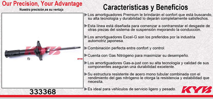 AMORTIGUADOR DELANTERO GAS EXCEL-G TOYOTA ECHO (2000-2005) - YARIS (2003-2005). KYB