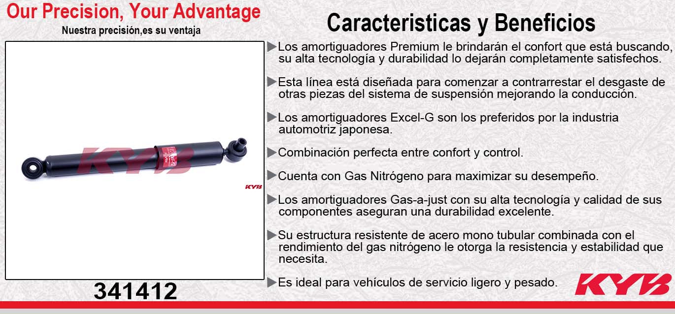 AMORTIGUADOR TRASERO GAS EXCEL-G RENAULT MEGANE (2001-2004) KYB