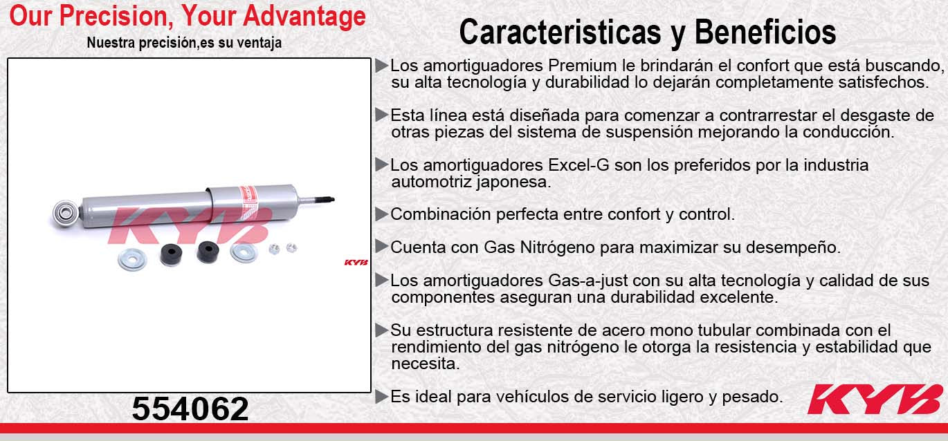 AMORTIGUADOR DELANTERO GAS-A-JUST DODGE. VAN1000 (2008-2009) KYB