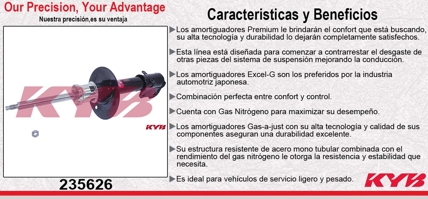 AMORTIGUADOR DELANTERO GAS EXCEL-G CHRYS PT CRUISER TODOS INC TURBO (2001-2010) KYB