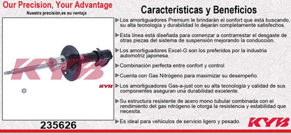 AMORTIGUADOR DELANTERO GAS EXCEL-G CHRYS PT CRUISER TODOS INC TURBO (2001-2010) KYB
