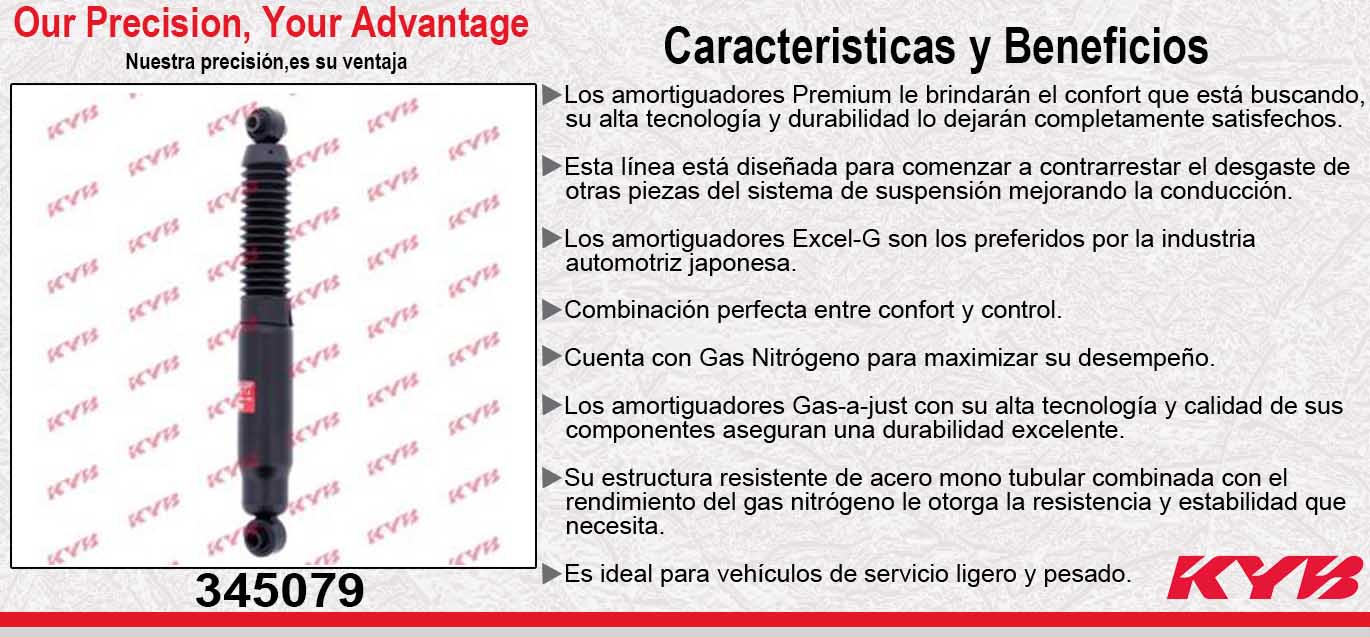 AMORTIGUADOR TRASERO GAS EXCEL-G PEUGEOT EXPERT VAN L4 2.0 TDI 9 PASAJEROS (2018-2019). KYB