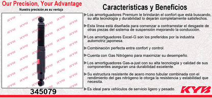 AMORTIGUADOR TRASERO GAS EXCEL-G PEUGEOT EXPERT VAN L4 2.0 TDI 9 PASAJEROS (2018-2019). KYB