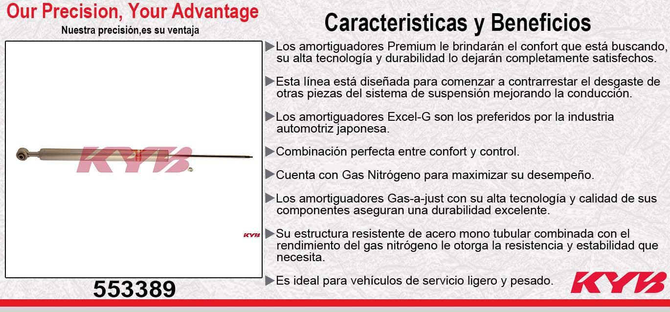 AMORTIGUADOR TRASERO GAS-A-JUST MAZDA 3 (2014-2018). KYB