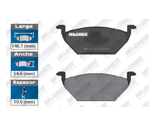 BALATA SEMIMETÁLICA DELANTERA AUDI A1 2011-2017 / SEAT CORDOBA 2004-2009 / IBIZA STELLA 2004 / VOLKSWAGEN BEETLE 1998-2005 / CROSSFOX 2007-2013 / GOLF A4 2000-2005 / JETTA A4 1999-2005 / LUPO 2005-2009 / POLO 2003-2019 / SPORT VAN TRENDLINE 2007-2010 / SA