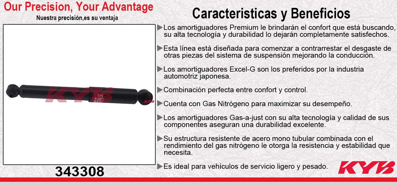 AMORTIGUADOR TRASERO GAS EXCEL-G CHEV ZAFIRA (2002-2006) - SATURN. ION (2003-2007) KYB