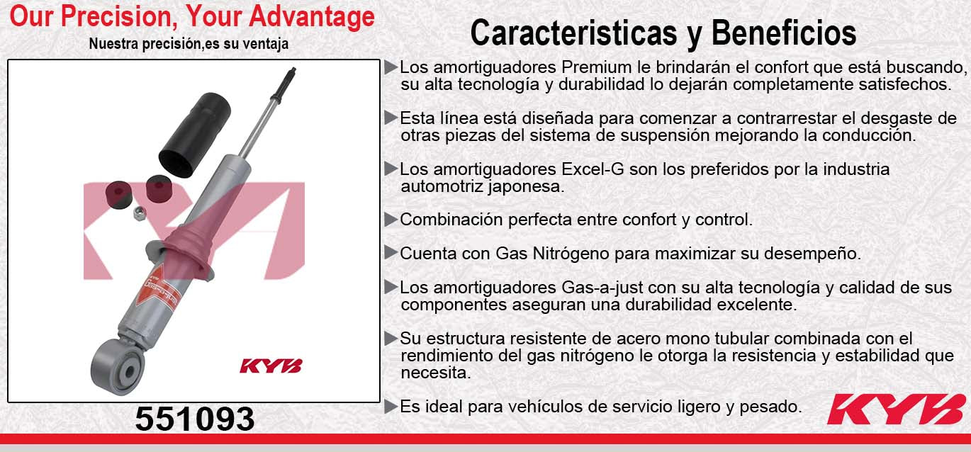 AMORTIGUADOR DELANTERO GAS-A-JUST TOYOTA TUNDRA 2WD & 4WD (2000-2006). KYB