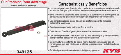 AMORTIGUADOR TRASERO GAS EXCEL-G BUICK ENCLAVE (2008-2017) - CHEV. ACADIA (2007-2017) - TRAVERSE (2009-2017) - 17) - SATURN OUTLOOK (2007-2010). KYB