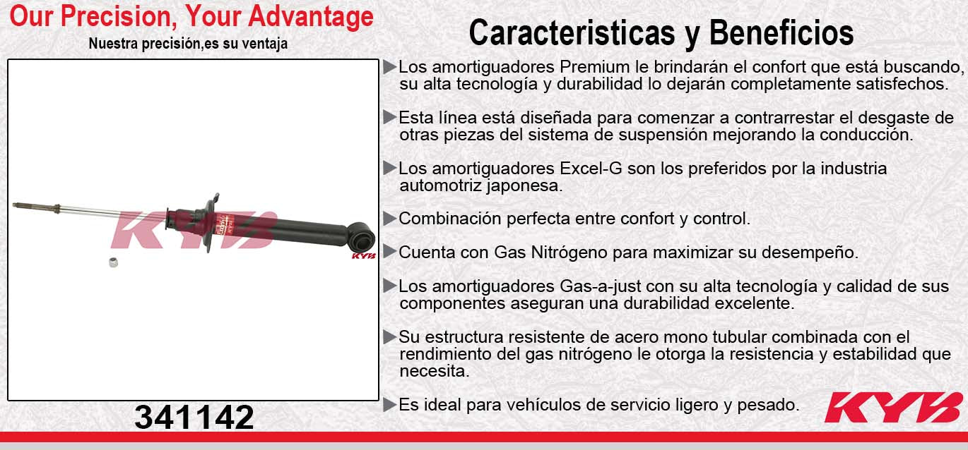 AMORTIGUADOR TRASERO GAS EXCEL-G MITSUBISHI GALANT (1992-1996) KYB