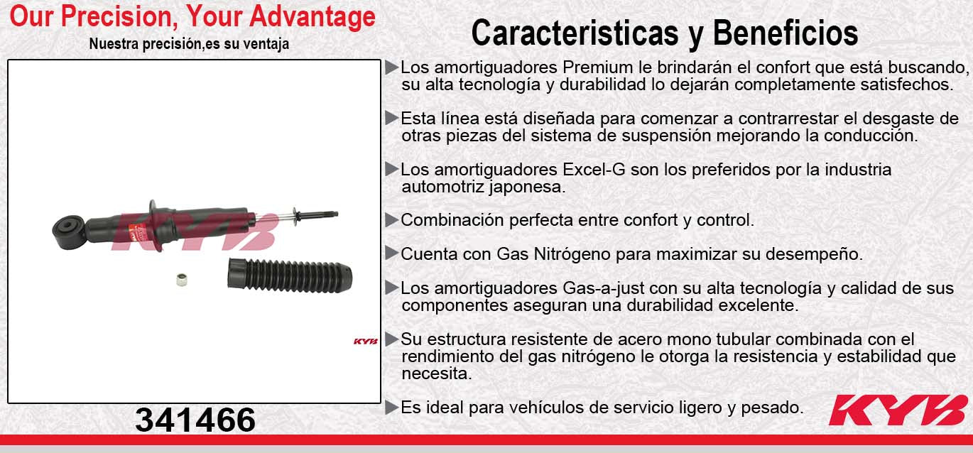 AMORTIGUADOR DELANTERO GAS EXCEL-G TOYOTA. SEQUOIA (2001-2007) EXC. AUTONIVELANTE KYB