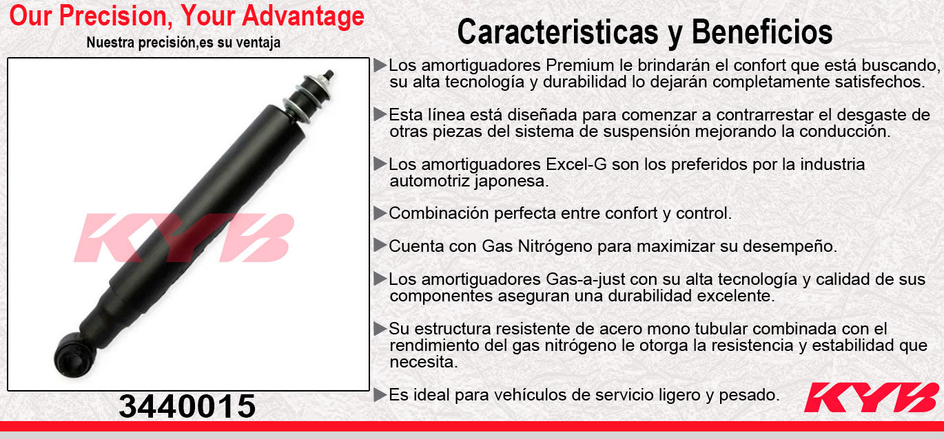 AMORTIGUADOR DELANTERO GAS EXCEL-G ISUZU FORWARD 800 (2011-2020) KYB
