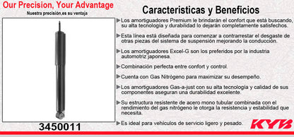 AMORTIGUADOR DELANTERO GAS EXCEL-G DODGE RAM PICK UP 4000 V8 5.7L SOLO 2WD (2014-2016). KYB