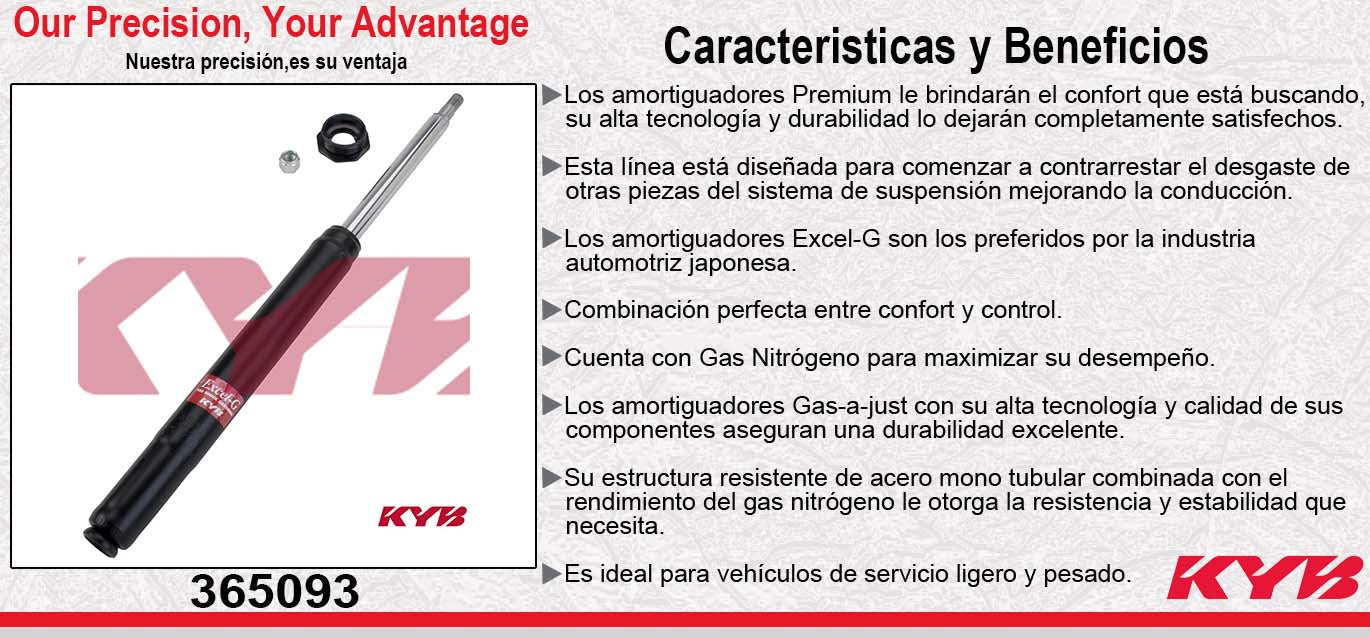 AMORTIGUADOR DELANTERO GAS EXCEL-G TOYOTA. RAV-4 2&4 PUERTAS (1996-1999) KYB
