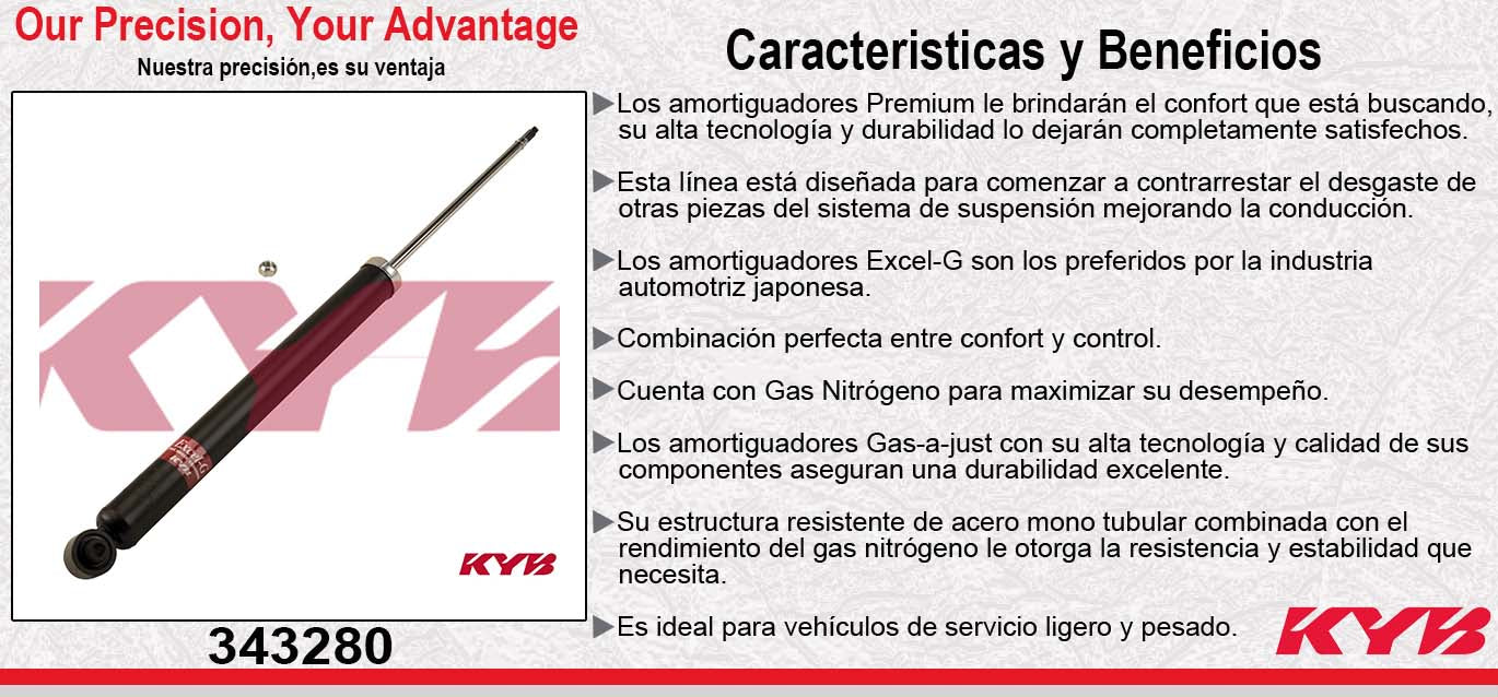 AMORTIGUADOR TRASERO GAS EXCEL-G VW POLO GTI L4 1.8T (17) KYB