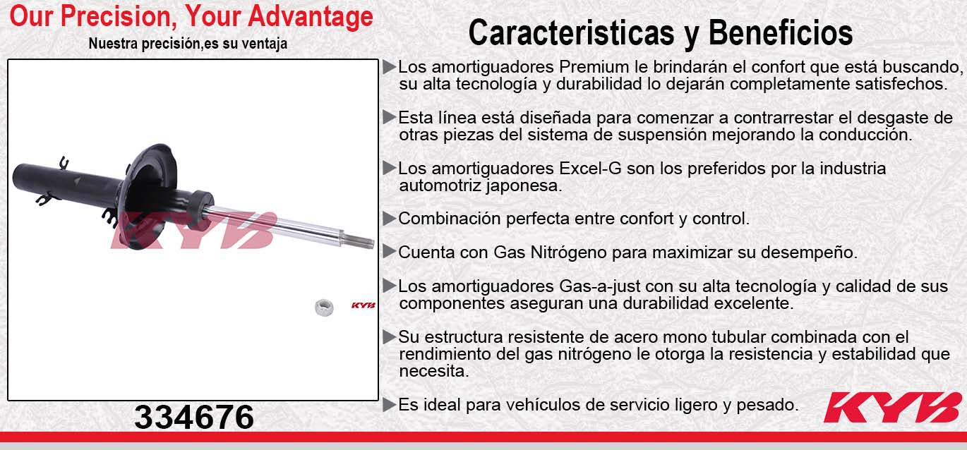 AMORTIGUADOR DELANTERO GAS EXCEL-G AUDI TT ROADSTAR & COUPE (2000-2006) - TT QUATTRO (2000-2006) KYB