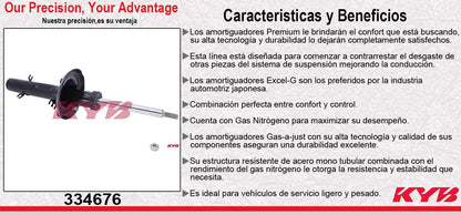AMORTIGUADOR DELANTERO GAS EXCEL-G AUDI TT ROADSTAR & COUPE (2000-2006) - TT QUATTRO (2000-2006) KYB