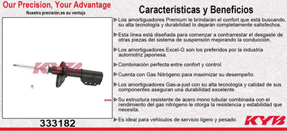 AMORTIGUADOR DELANTERO DERECHO GAS EXCEL-G DELANTERADERECHA MAZDA PROTEGE (1995-1998) KYB