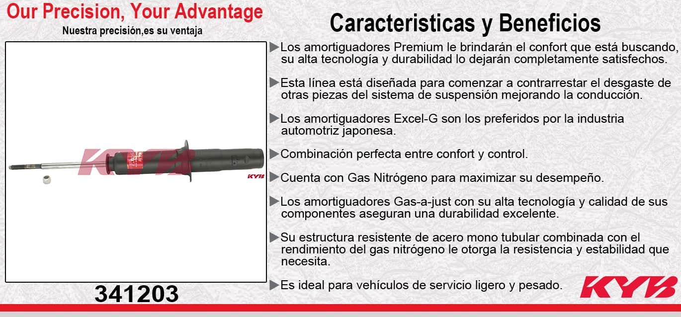 AMORTIGUADOR DELANTERO GAS EXCEL-G HONDA CIVIC (1996-2000) - ACURA EL (1997-2000) KYB