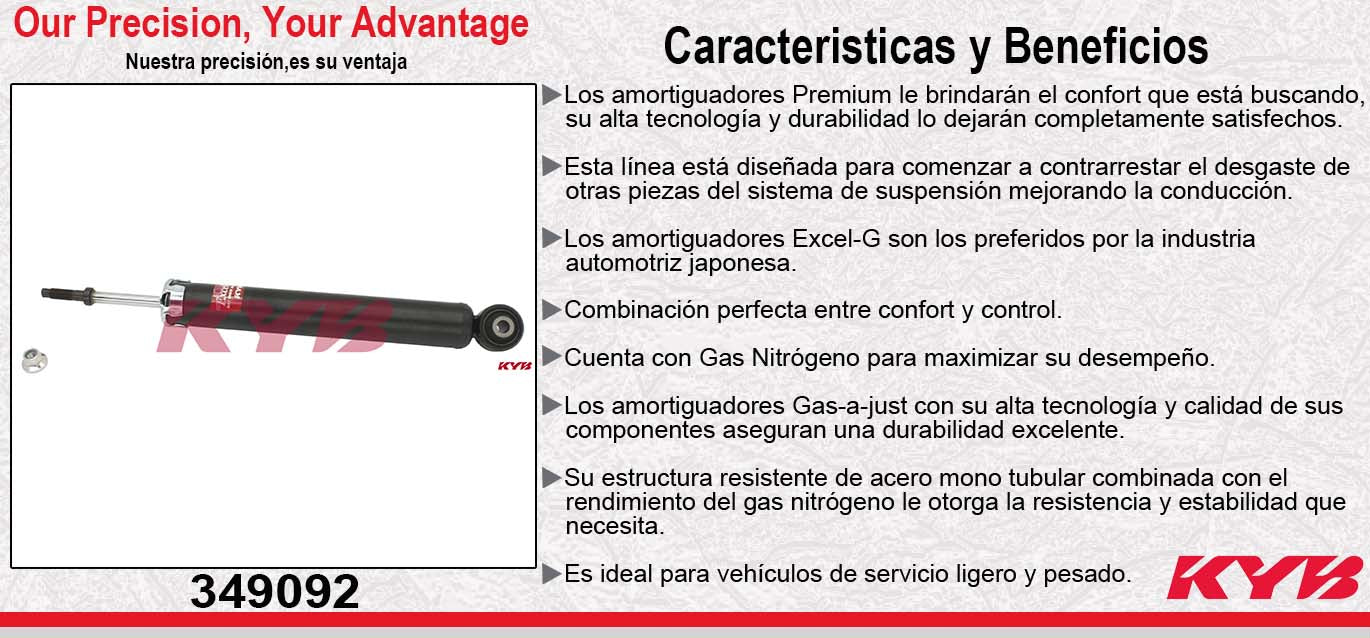 AMORTIGUADOR TRASERO GAS EXCEL-G NISSAN MURANO TODAS (2013-2020). KYB
