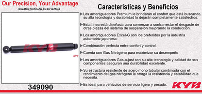 AMORTIGUADOR TRASERO GAS EXCEL-G MITSUBISHI MONTERO LIMITED (2008-2019). KYB