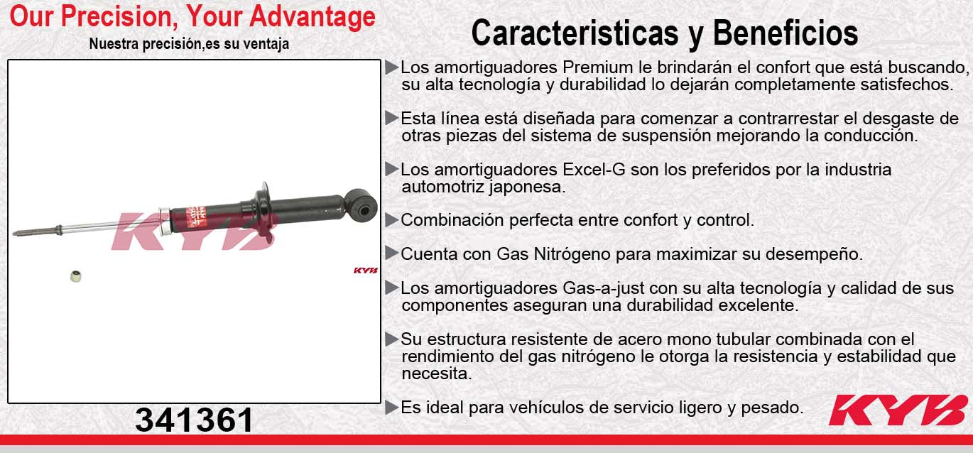 AMORTIGUADOR TRASERO DERECHO GAS EXCEL-G MITSUBISHI OUTLANDER (2003-2004) KYB