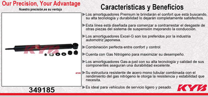 AMORTIGUADOR TRASERO GAS EXCEL-G TOYOTA. FJ CRUISER (2010-2014) - 4RUNNER (2010-2014) - LEXUS. GX460 (2010-2014) KYB