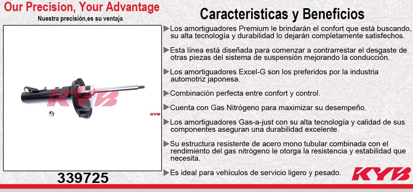 AMORTIGUADOR DELANTERO DERECHO GAS EXCEL-G MAZDA 3 (2006-2009) KYB